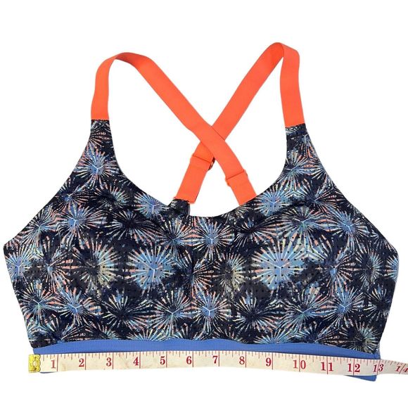 Victoria’s Secret Sport 36D Blue With Firework Graphic Racerback Sports Bra - Picture 8 of 13